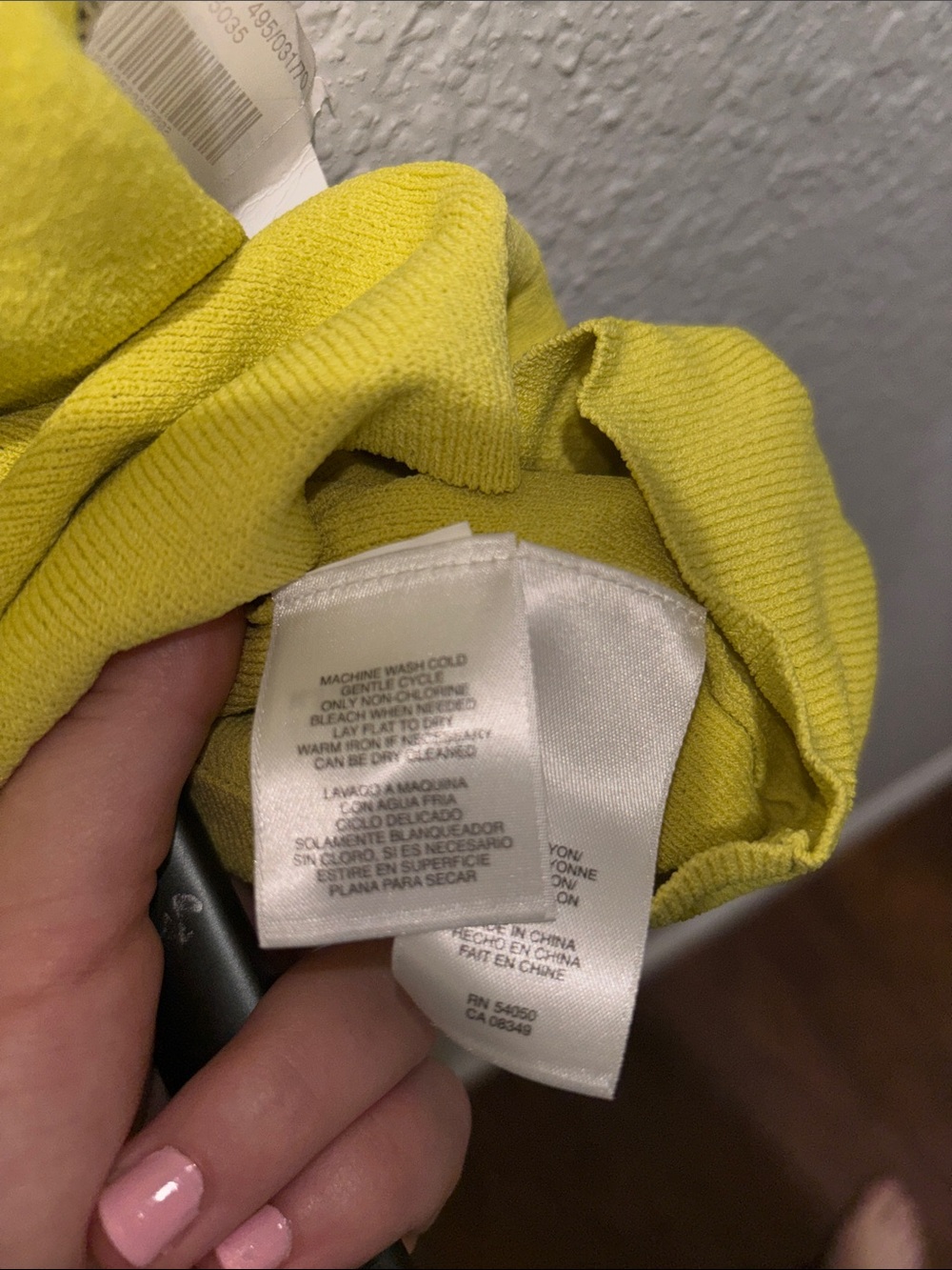 Jones New York Yellow Ribbed Square-Neck Tank - Picture 5 of 5